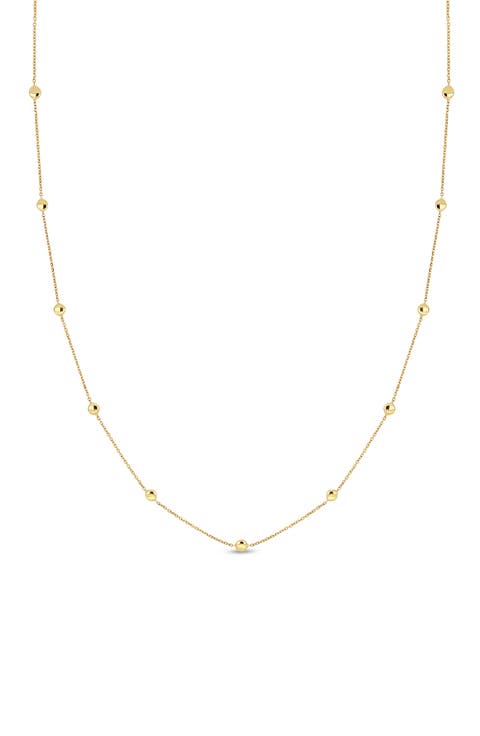 14k Gold 22-Inch Bead Chain Necklace