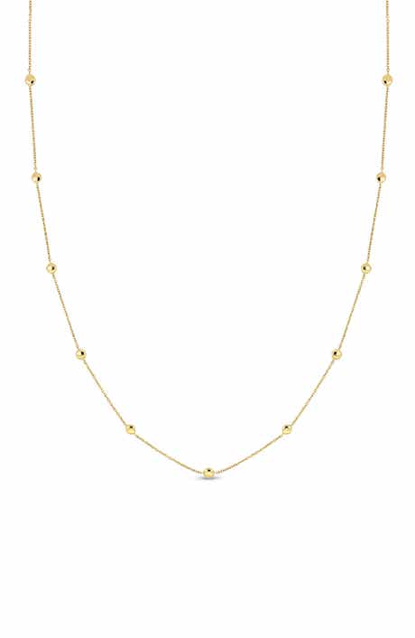 14k Gold 22-Inch Bead Chain Necklace