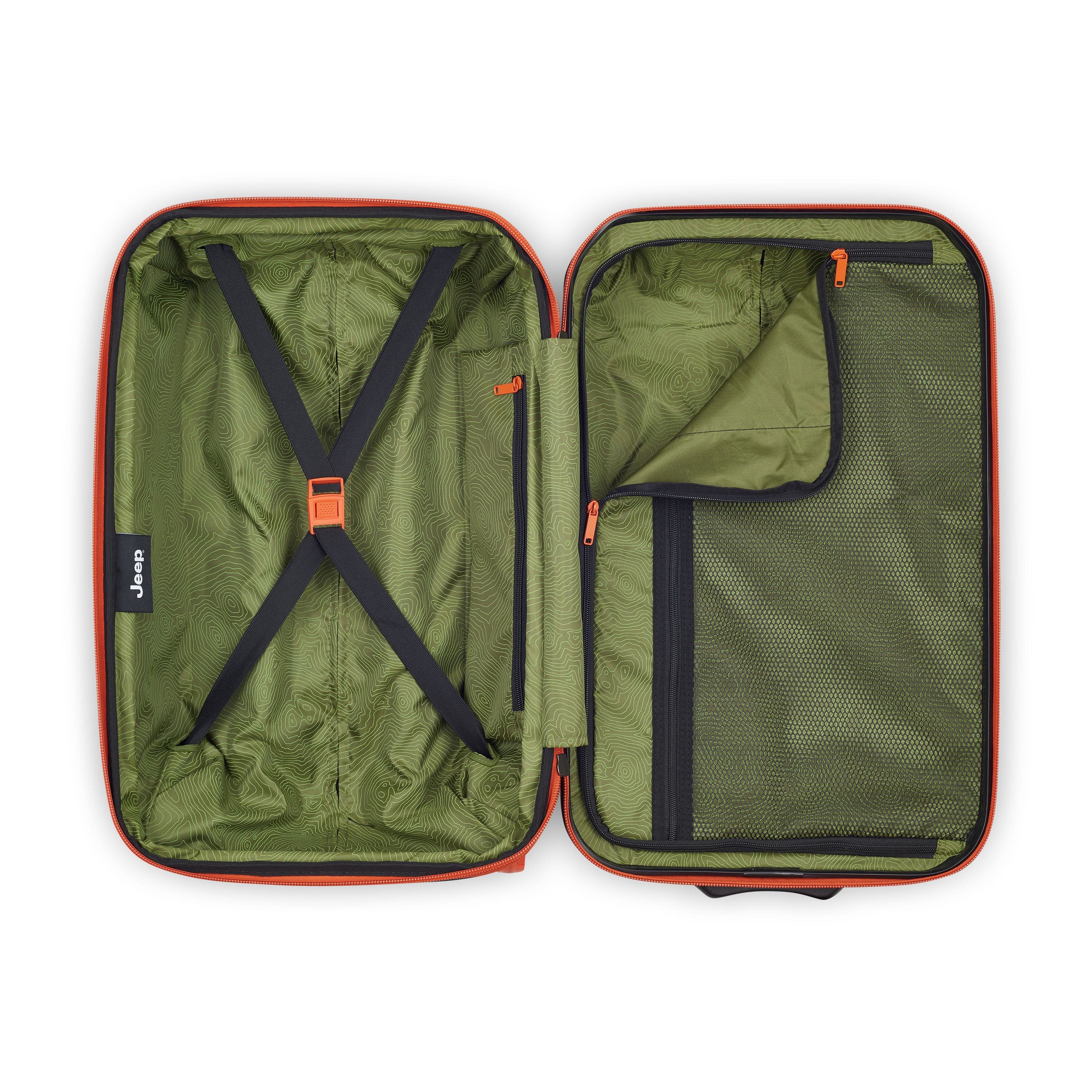 JEEP Hardside Expandable 21" Carry On Luggage with Two Wheels [JH003B] & Laptop Travel Backpack [JS011B] Set, Alternate, color, Elm Green