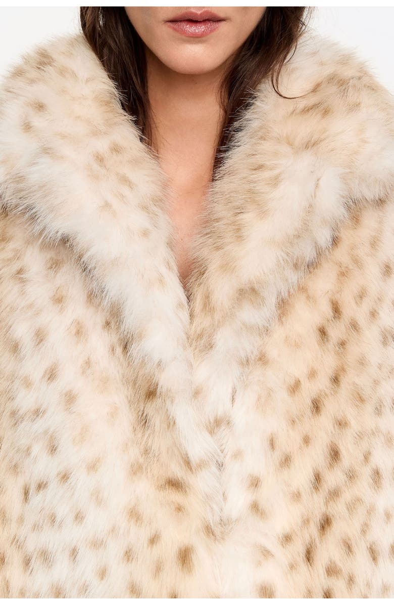 Bimba y Lola Short Off- Fur Coat, Alternate, color, Off White