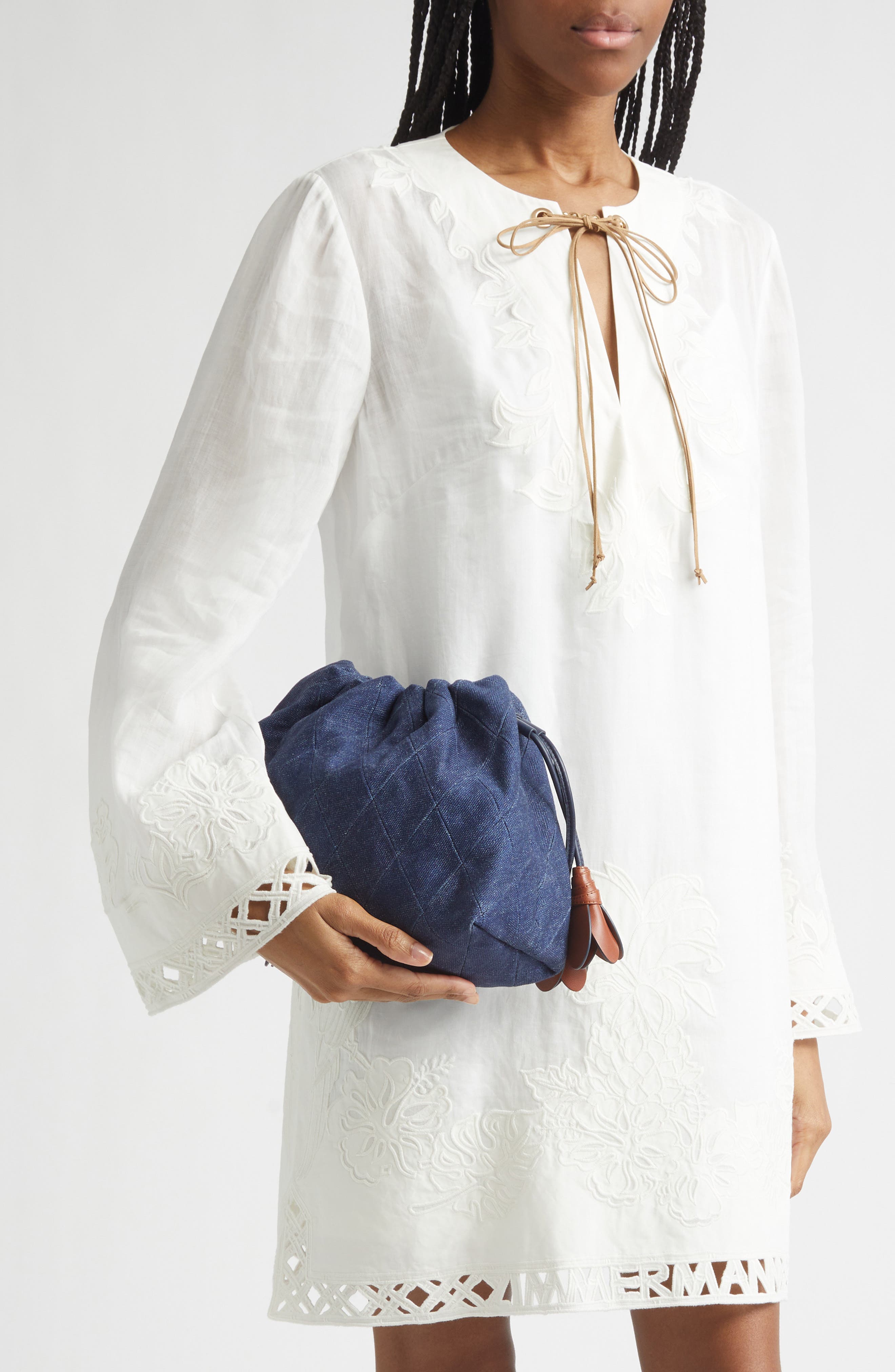 Zimmermann Medium Cloud 91 Canvas Clutch, Alternate, color, Denim