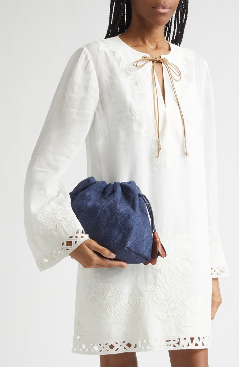 Zimmermann Medium Cloud 91 Canvas Clutch, Alternate, color, Denim