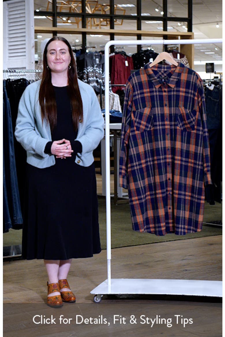 Long Sleeve Check Flannel Shirtdress video