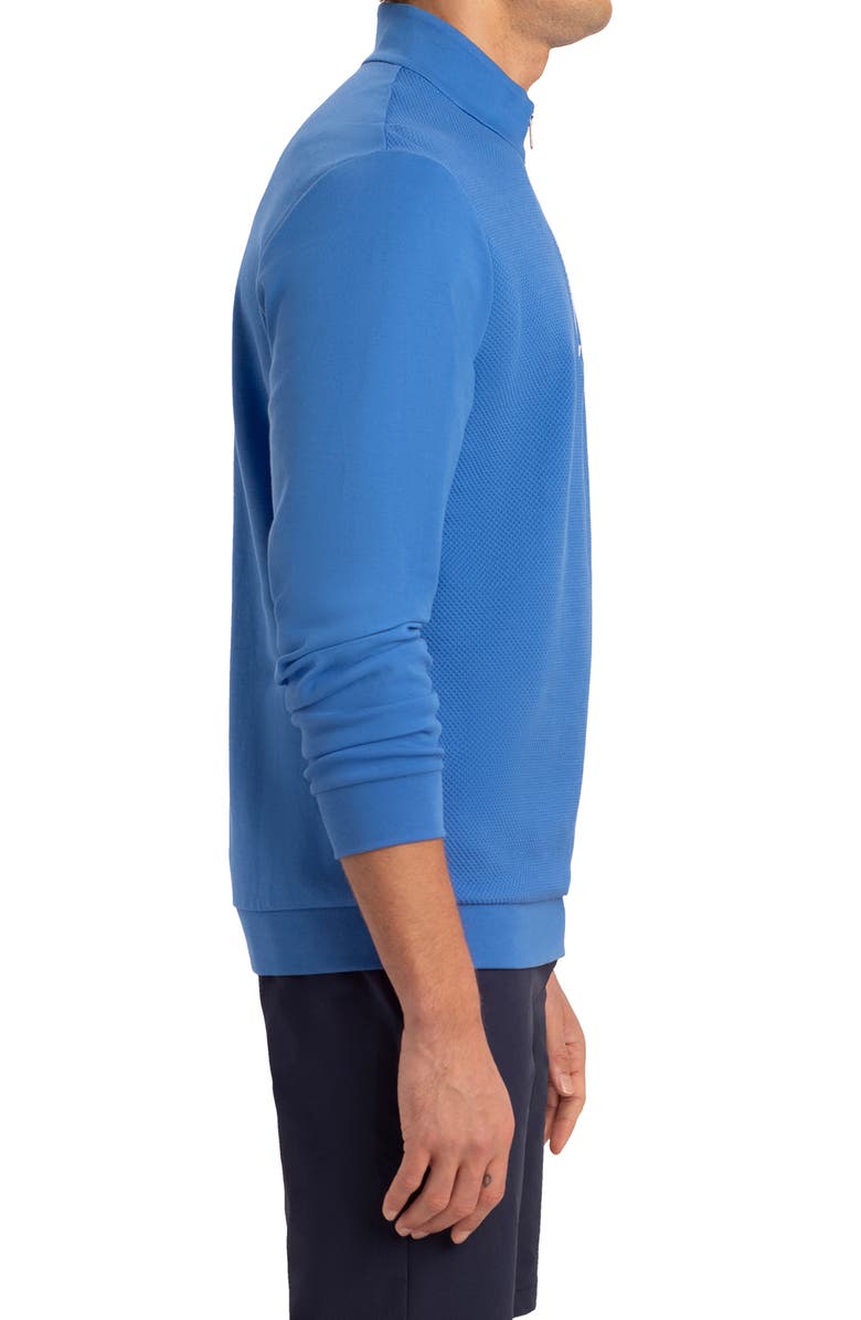 Bugatchi Cotton Blend Quarter Zip Pullover, Alternate, color, Navy