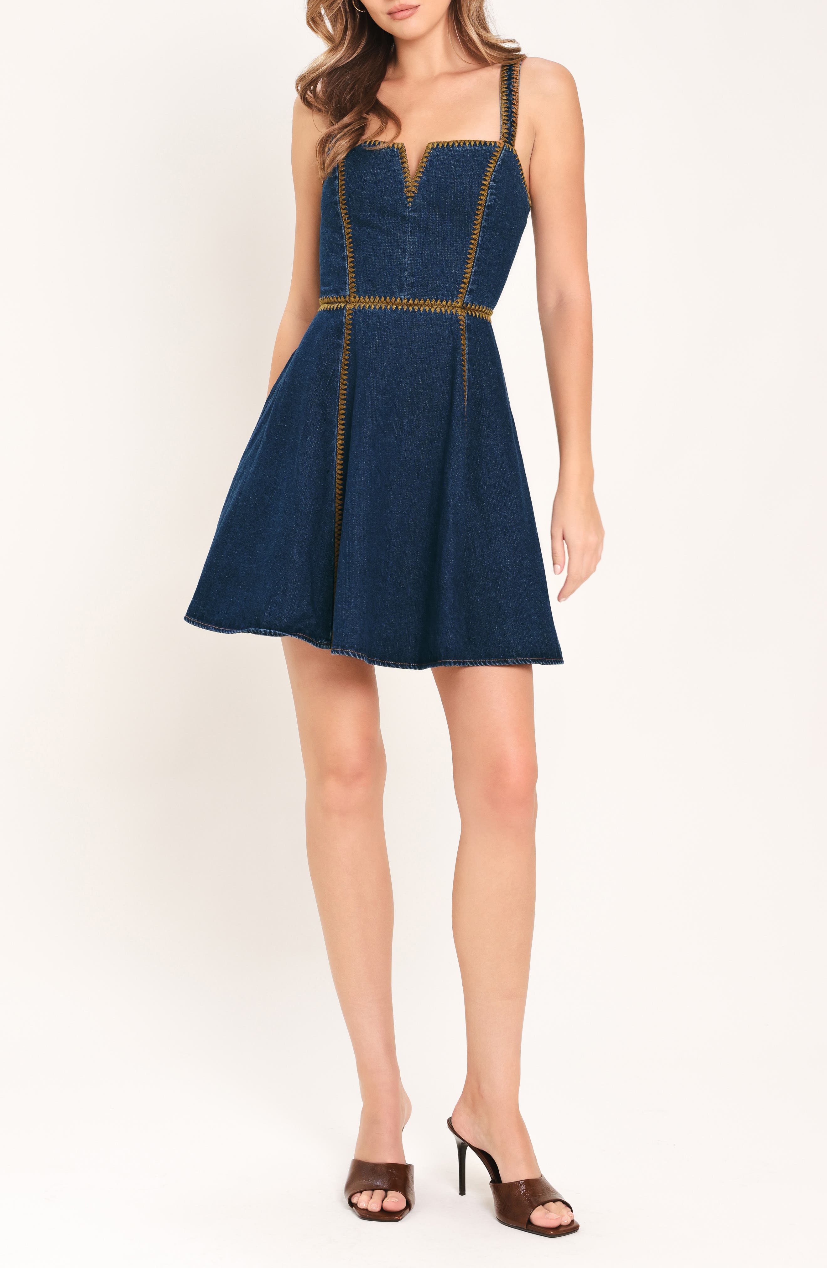 Denim Fit & Flare Dress
