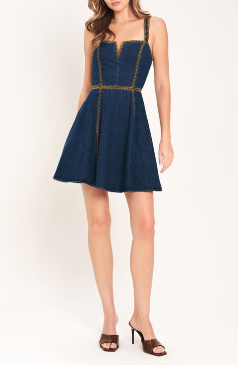 Denim Fit & Flare Dress