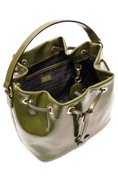 Frances Valentine Medium Minnie Leather Bucket Bag In Green