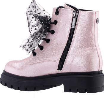 Kids' Tink Crystal Mesh Bow Glitter Combat Boot