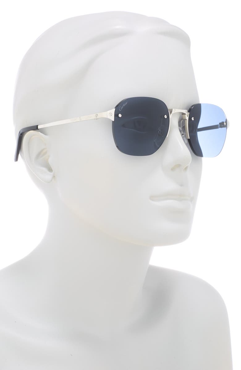 Cartier 53mm Round Sunglasses, Alternate, color, 