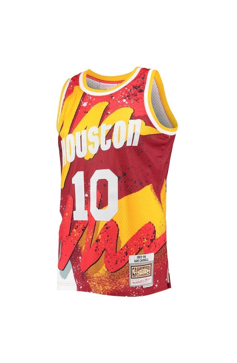 Mitchell & Ness Men's Mitchell & Ness Sam Cassell Red Houston Rockets Hardwood Classics 1993/94 Hyper Hoops Swingman Jersey, Alternate, color, 