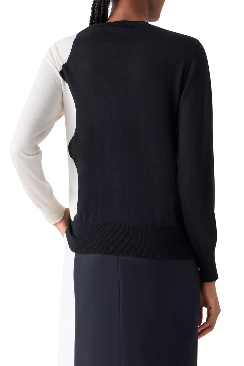 Cloud Cashmere & Silk Sweater, Alternate, color, BLACK- ECRU