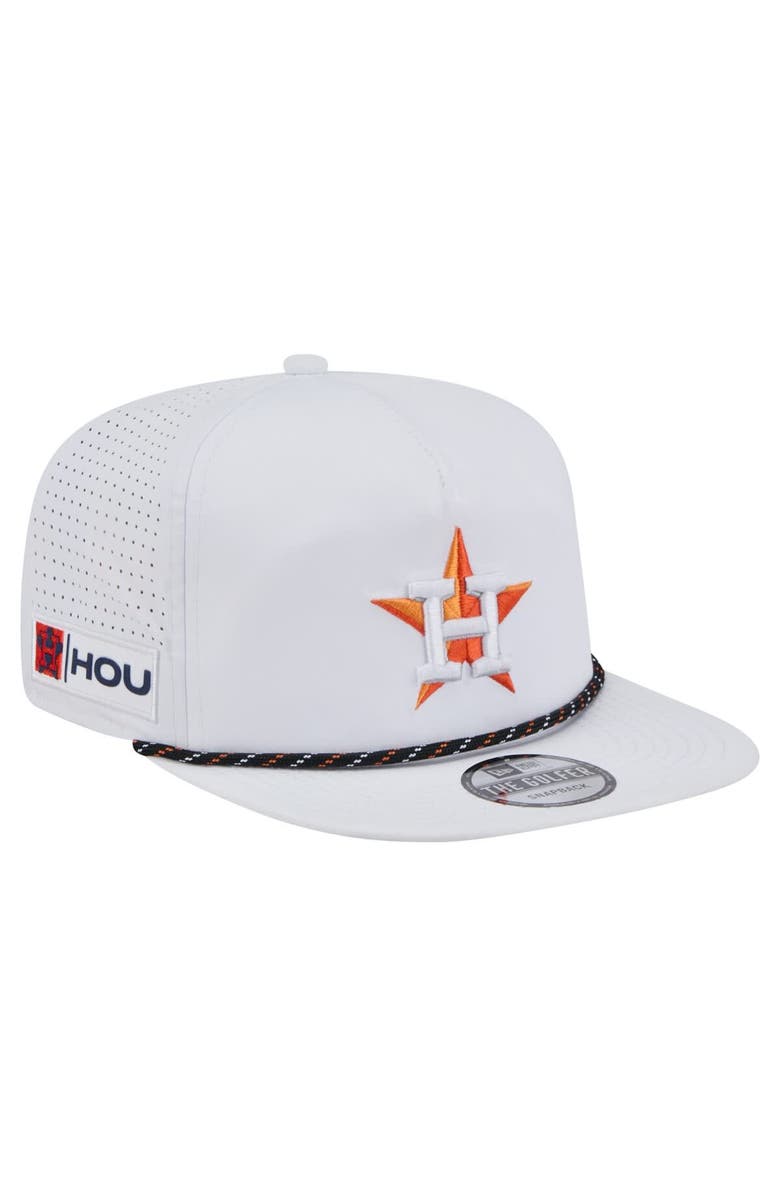 New Era Men's New Era White Houston Astros Perforated Golfer Snapback Hat, Main, color, 