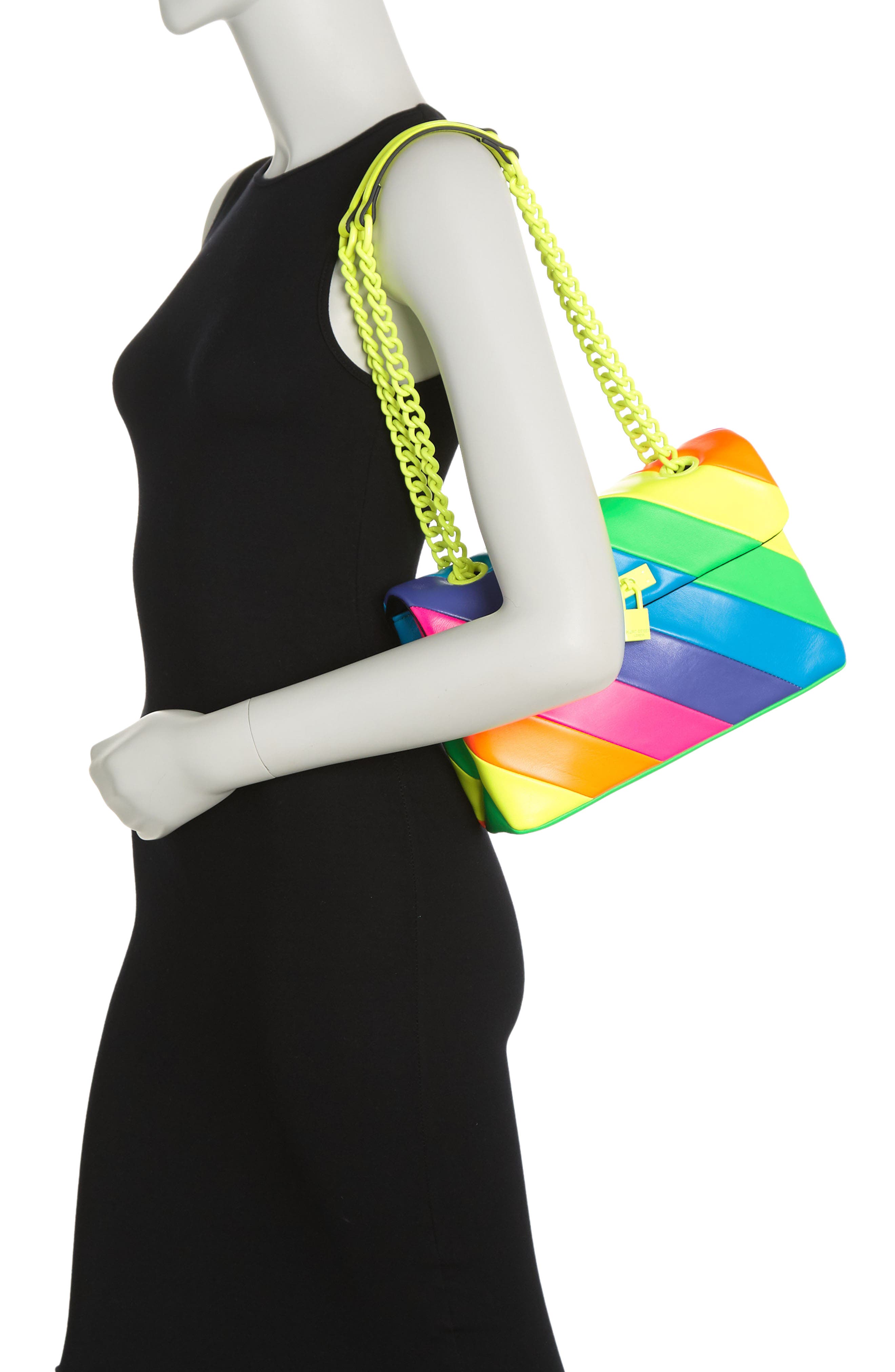 Kurt Geiger London Brixton Lock Leather Convertible Bag, Alternate, color, Multi