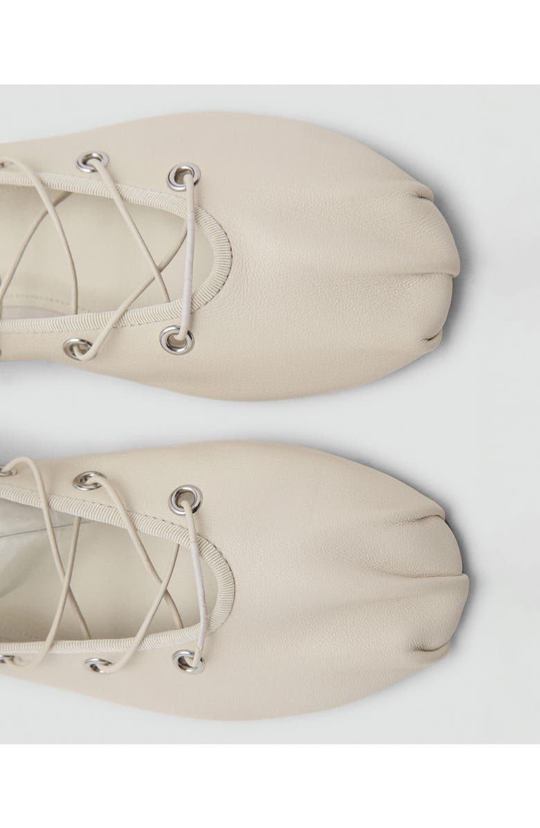 MANGO Ankle Wrap Ballet Flat, Alternate, color, White