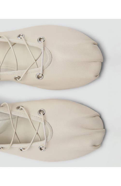 Mango Ankle Wrap Ballet Flat In White