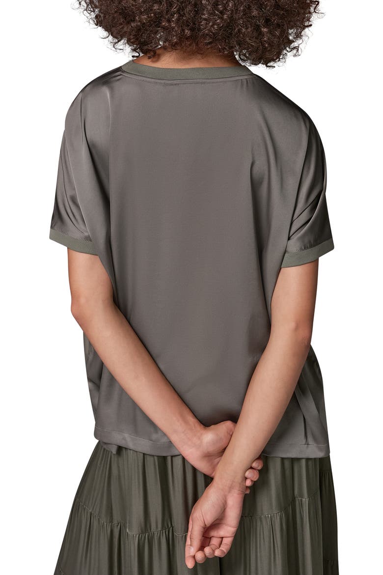 Satin Short Sleeve Top, Alternate, color, SAGE