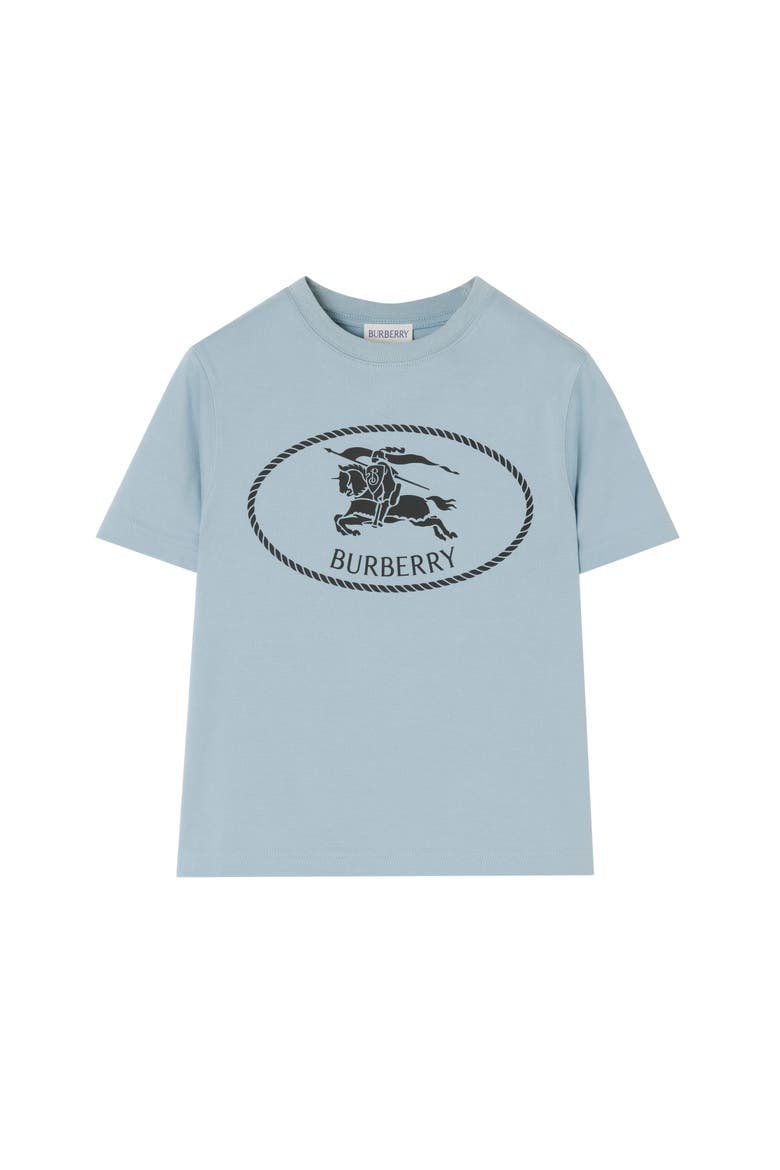 Knight Stamp Cotton T-shirt, Main, color, Misty blue