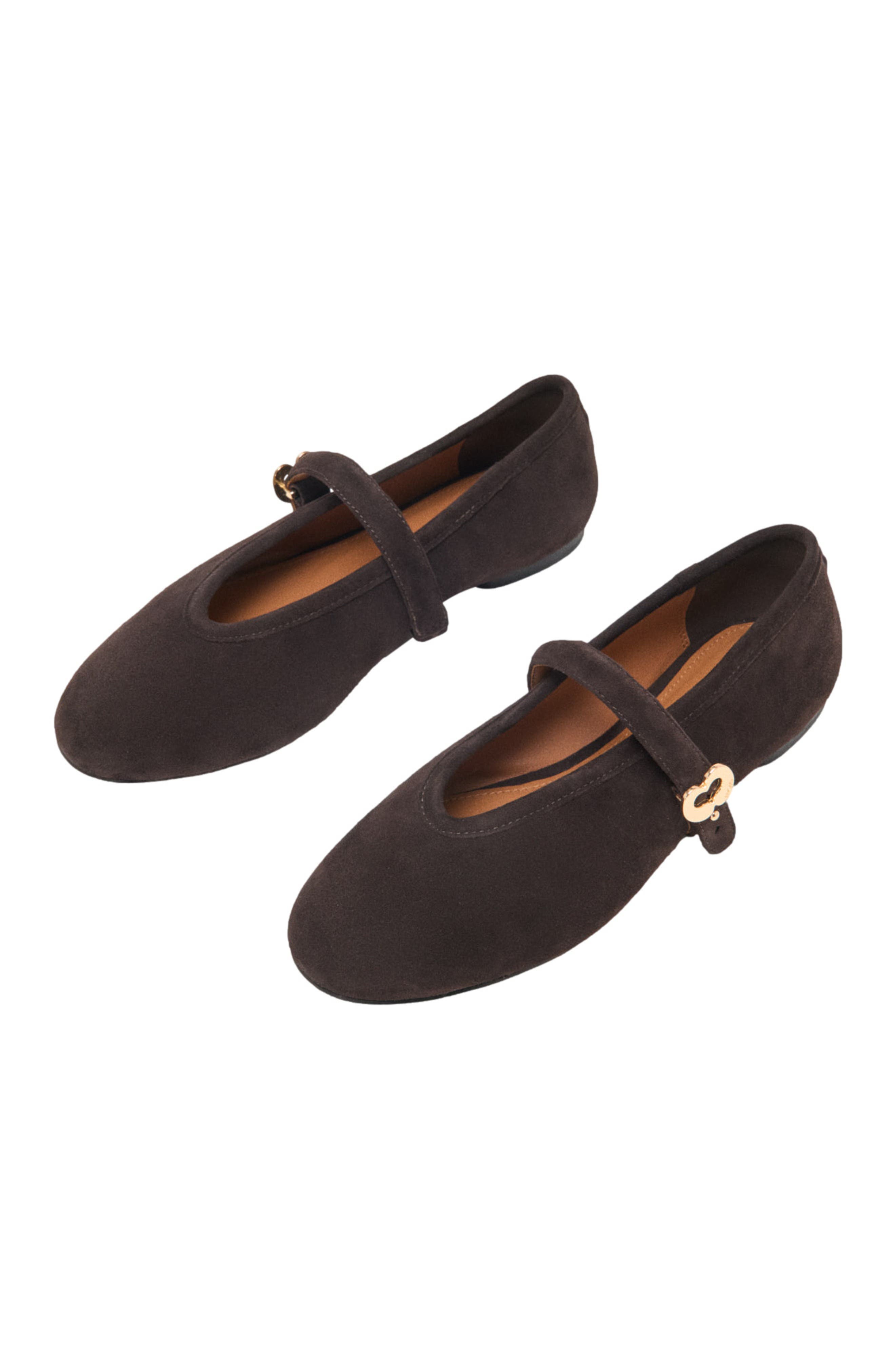 Suede ballet flats, Alternate, color, Brown