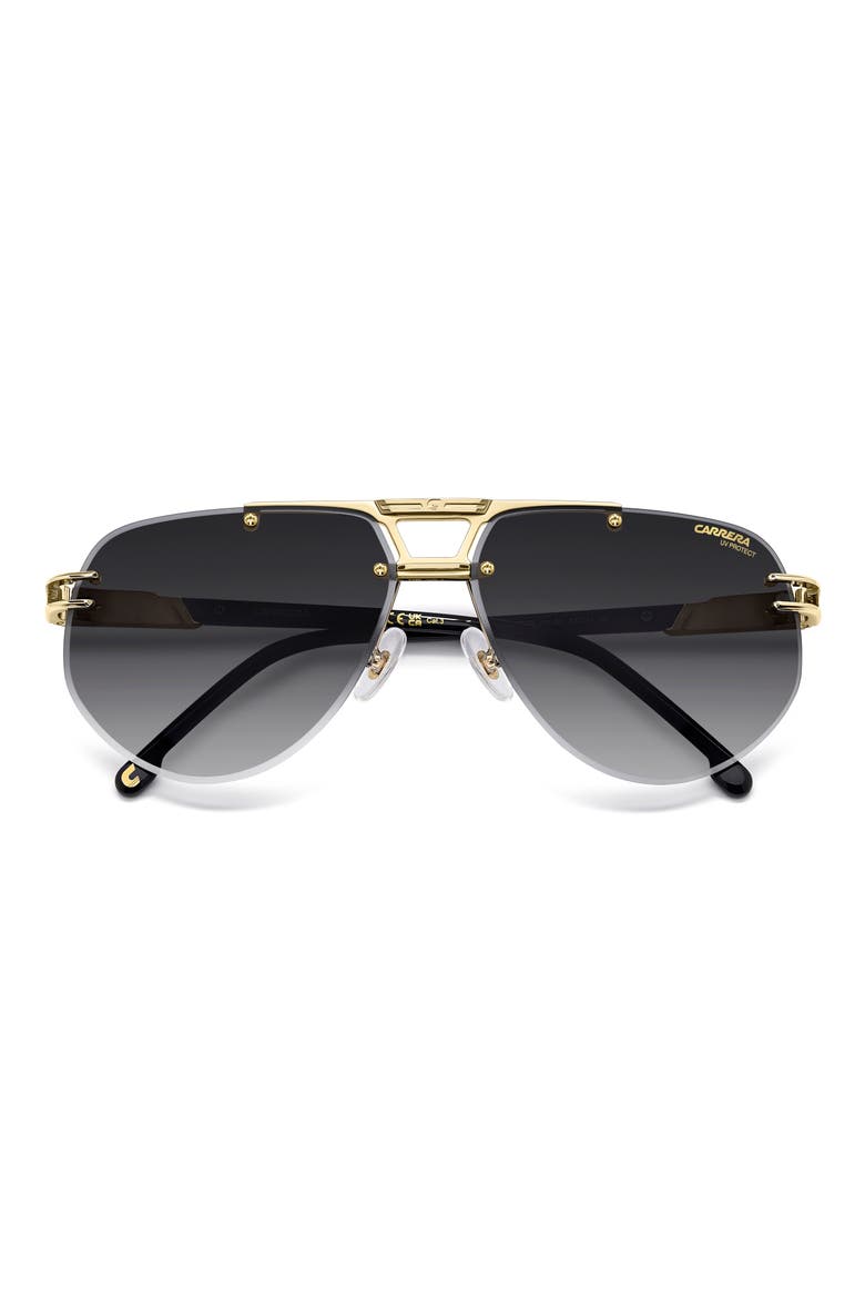 63mm Gradient Oversize Rectangular Sunglasses, Alternate, color, GOLD BLACK/ DARK GREY SF