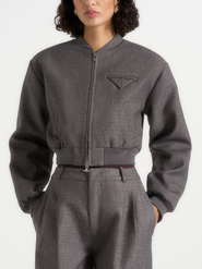 Manière De Voir Monique Exaggerated Shoulder Bomber Jacket
