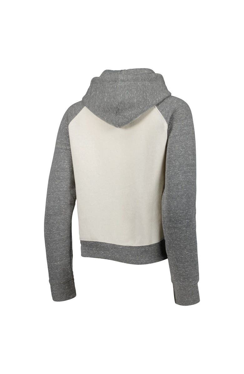 PRESSBOX Women's Pressbox Cream/Heather Gray Florida Gators Cody Tri-Bend Raglan Pullover Hoodie, Alternate, color,