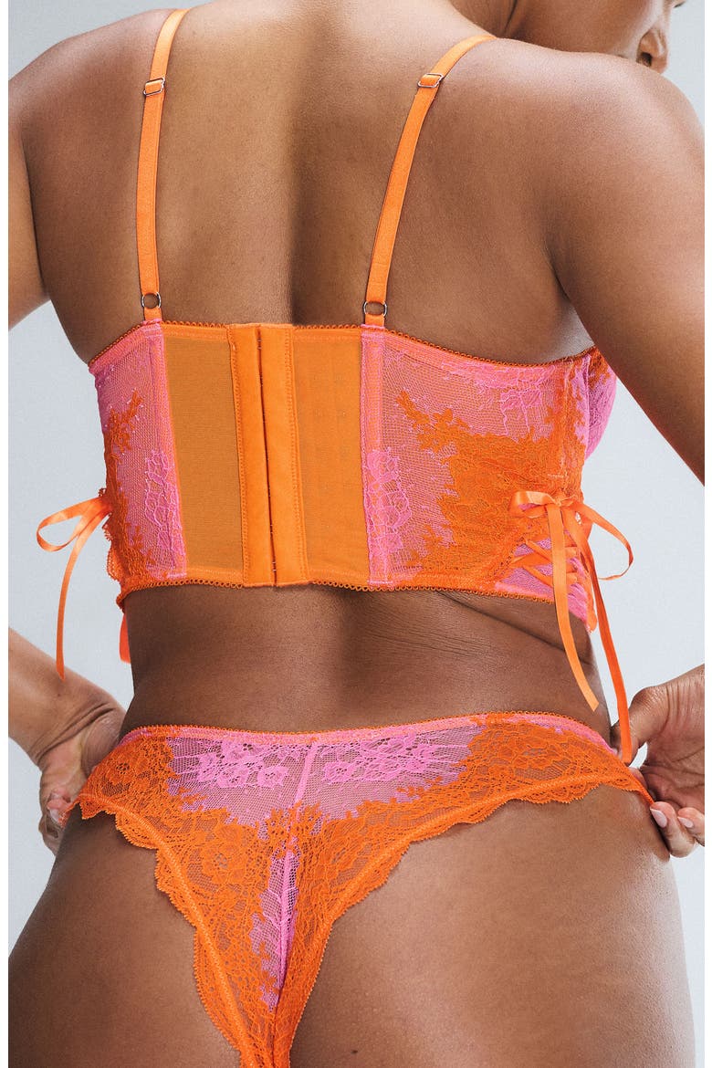Lacestruck Bustier, Alternate, color, ROSE DAY PINK/ SOL ORANGE