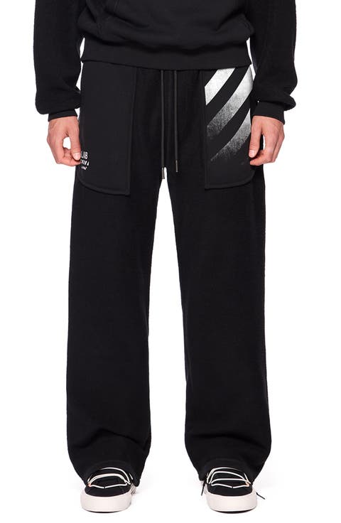Reverse Knit Wide Leg Sweatpants
