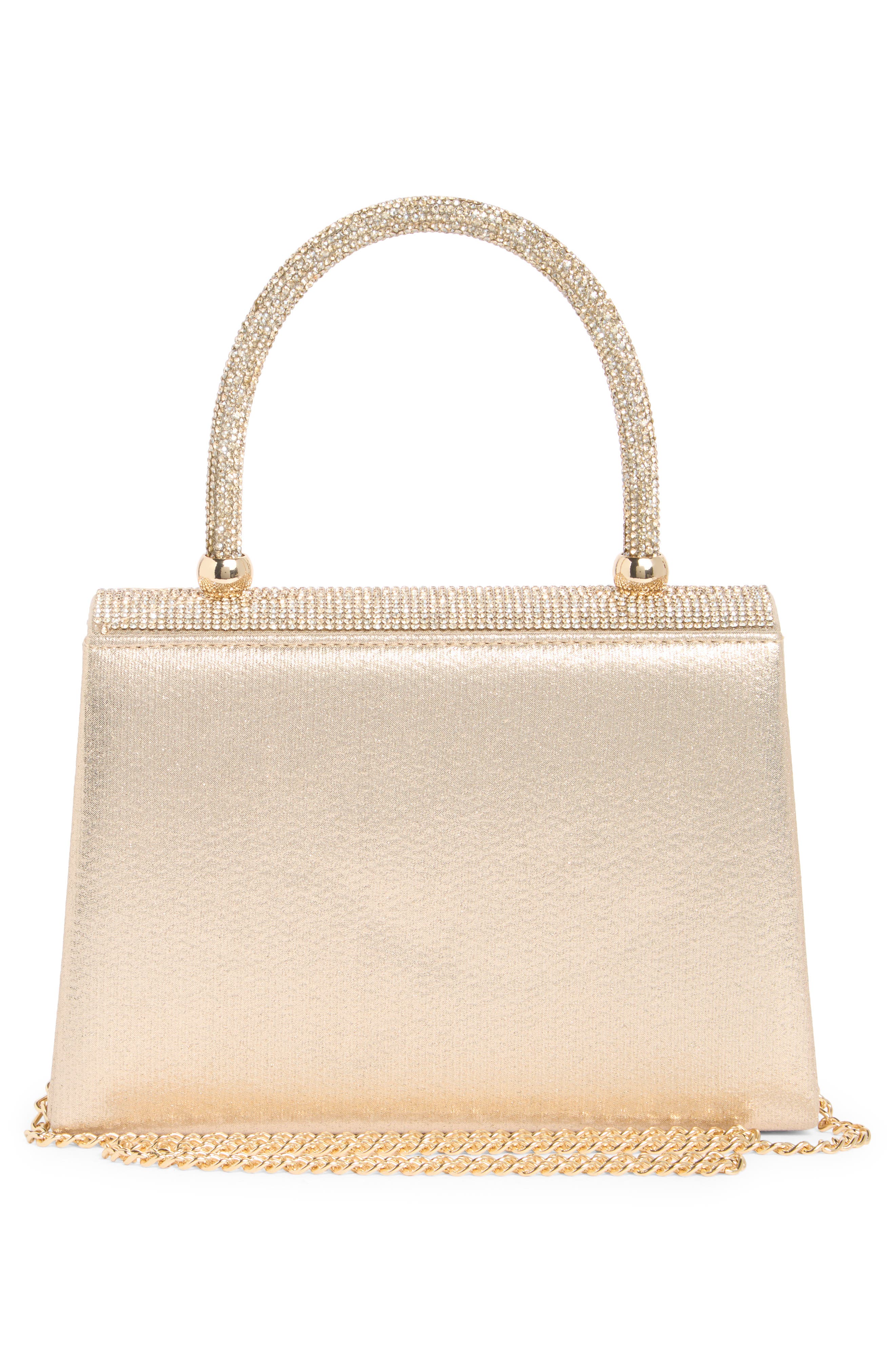 ALESSIA BIANCHI Pavé Crystal Clutch, Alternate, color, Champagne Gold