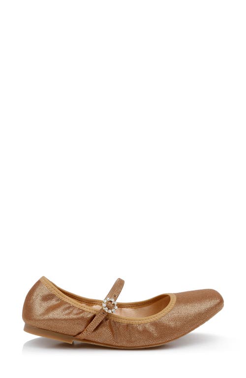 Jewel Badgley Mischka Kaya Mary Jane Flat In Gold Metallic