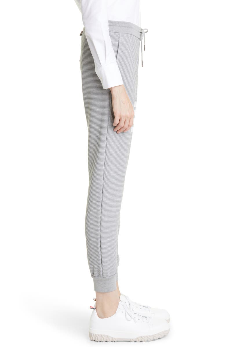 Thom Browne 4-Bar Detail Ottoman Rib Cotton Joggers, Alternate, color, 