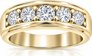 Bliss Diamond 1 Ct Diamond Ring Mens High Polished Solid Gold Wedding Band Lab Grown