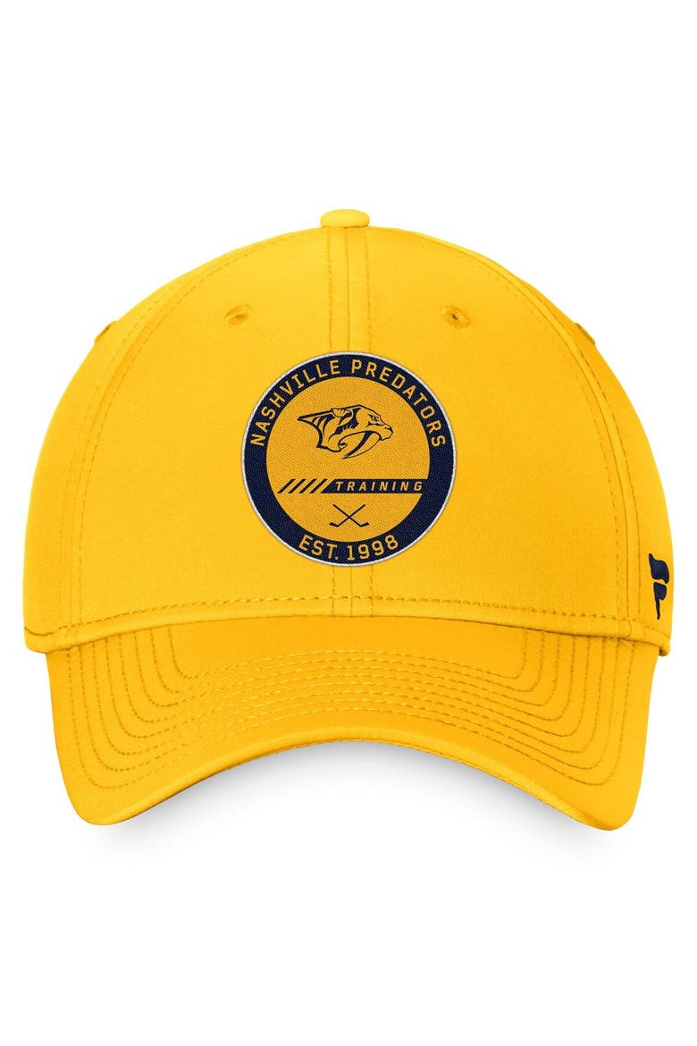 Men's Fanatics Branded Gold Nashville Predators 2022 Authentic Pro Training Camp Flex Hat, Alternate, color, Gold
