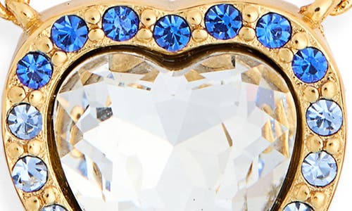 Kurt Geiger London Pavé Crystal Heart Pendant Necklace In Gold