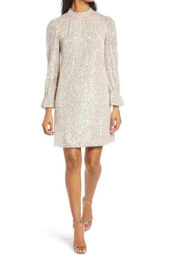 Julia Jordan Sequin Long Sleeve Shift Dress