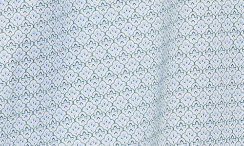 David Donahue Geometric Print Cotton Sport Shirt In Blue