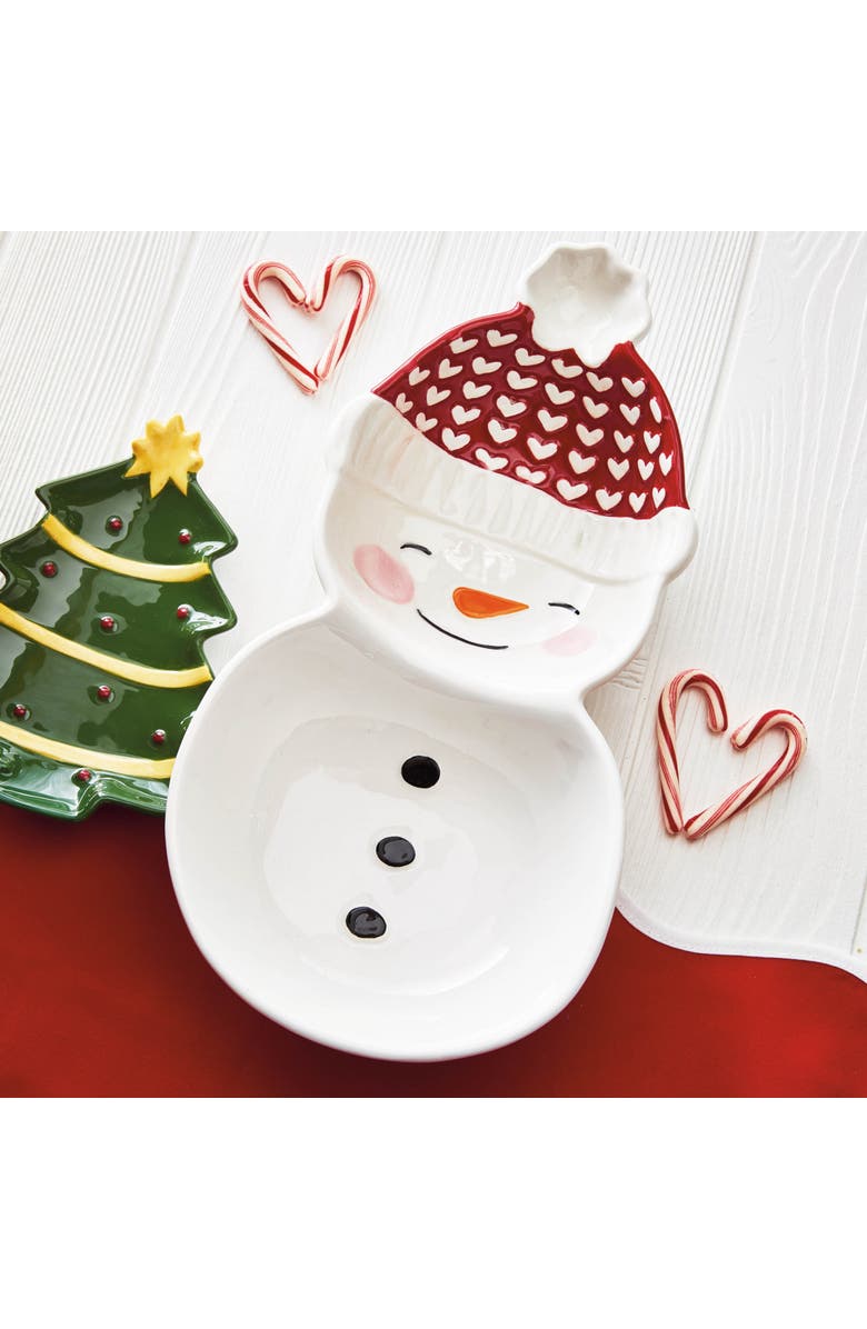 tag Snowman Ceramic Serving Trays Set for Christmas Multicolor, Alternate, color, Multicolored