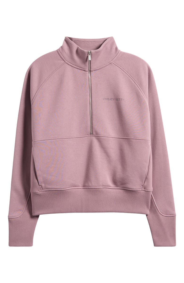 Sweaty Betty Revive Half Zip Sweatshirt, Main, color, Duskberry Purple
