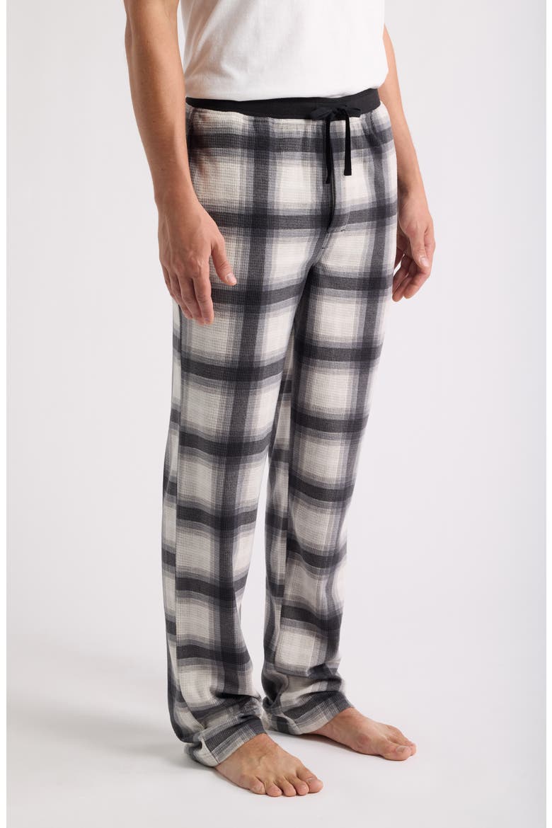 Textured Microfleece Lounge Pants, Alternate, color, BLACK
