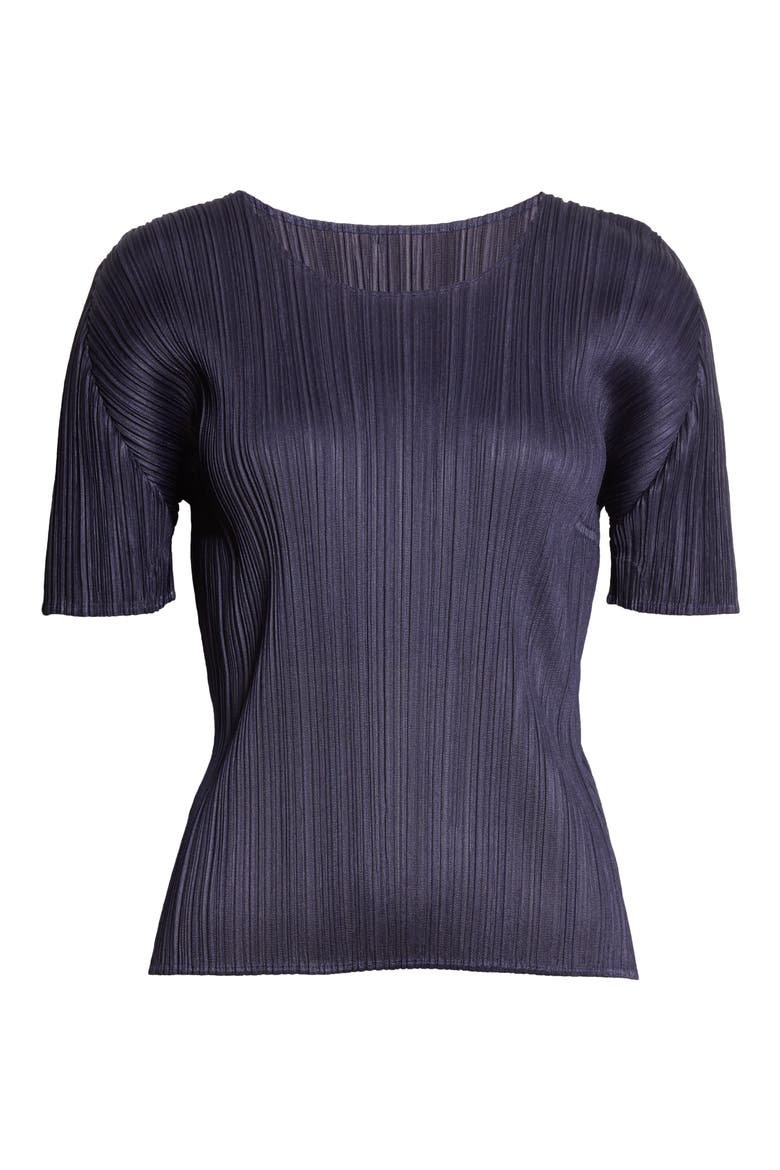 New Colorful Basics 3 Pleated Top, Alternate, color, NAVY