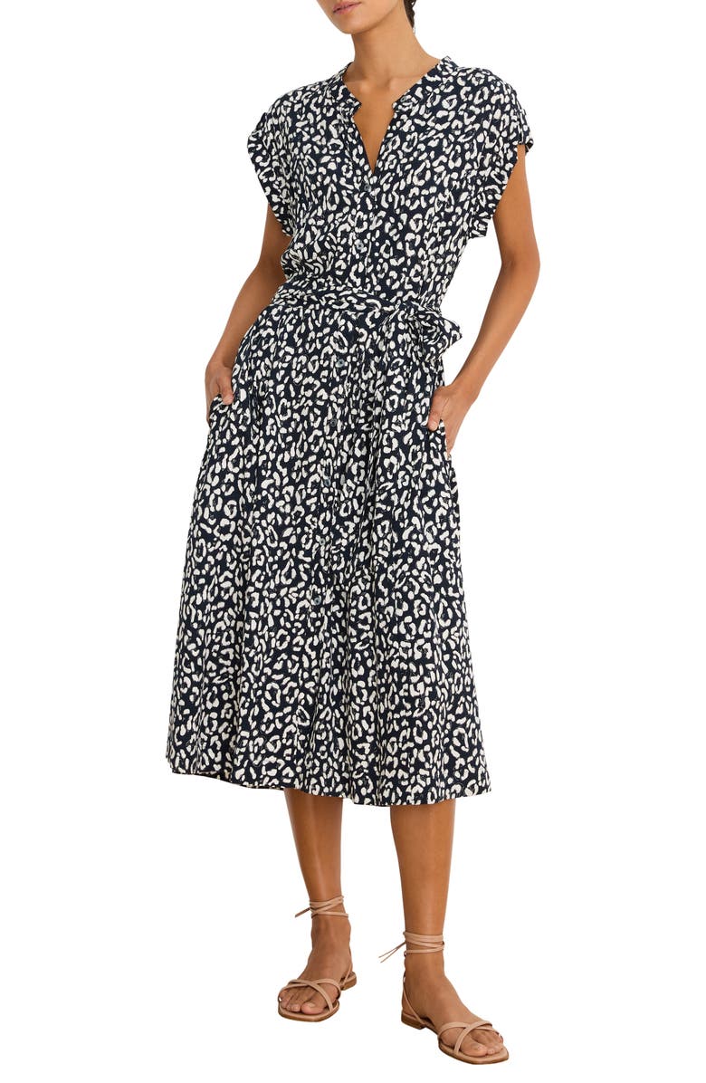 NIC+ZOE Leopard Sketch Sonni Dress, Main, color, Indigo Multi