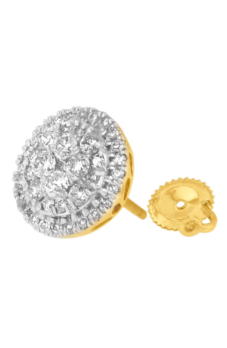 Haus of Brilliance 10K Yellow Gold 1.5 cttw Round Cut Diamond Earrings, Alternate, color, Yellow