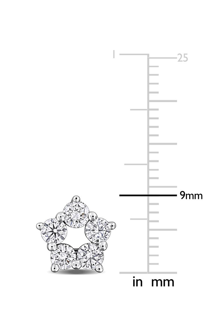 Sterling Silver Lab Grown Diamond Star Stud Earrings, Alternate, color, WHITE