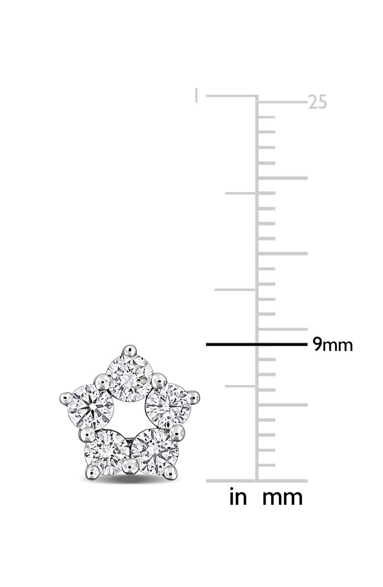 Created Forever Sterling Silver Lab Grown Diamond Star Stud Earrings, Alternate, color, White