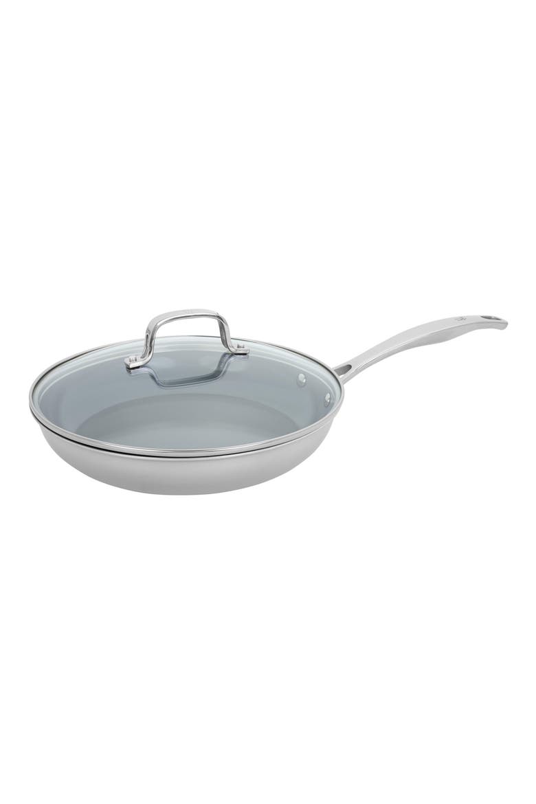 Clad H3 Two-Piece Ceramic Frying Pan & Lid, Main, color, SILVER