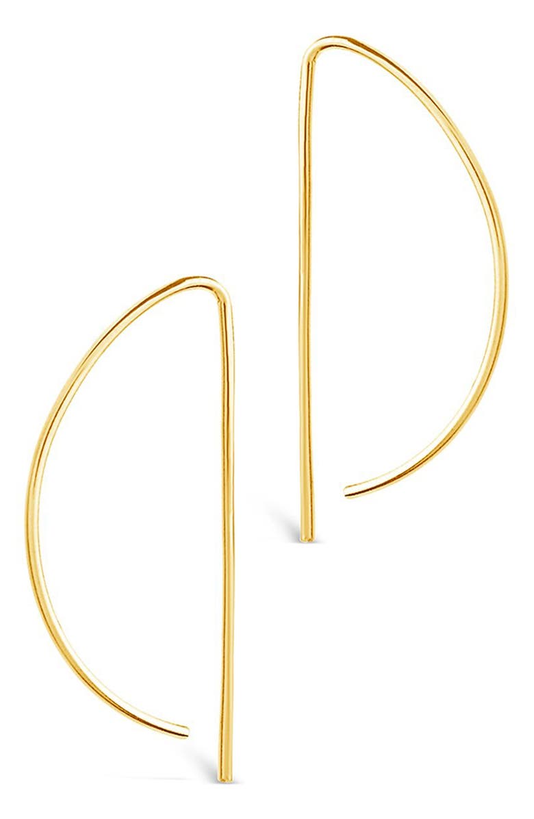 Sterling Forever Half Moon Threader Earrings, Main, color, 