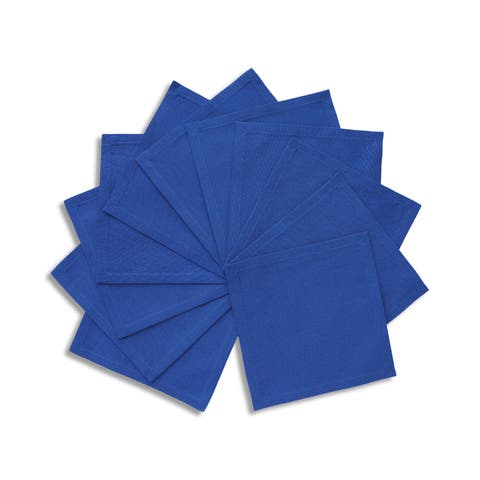 Cotton Linen Plain Cocktail Napkins Set of 12, 6 x 6 Inch for Dining Table, Holiday and Everyday Table Decor - Dru