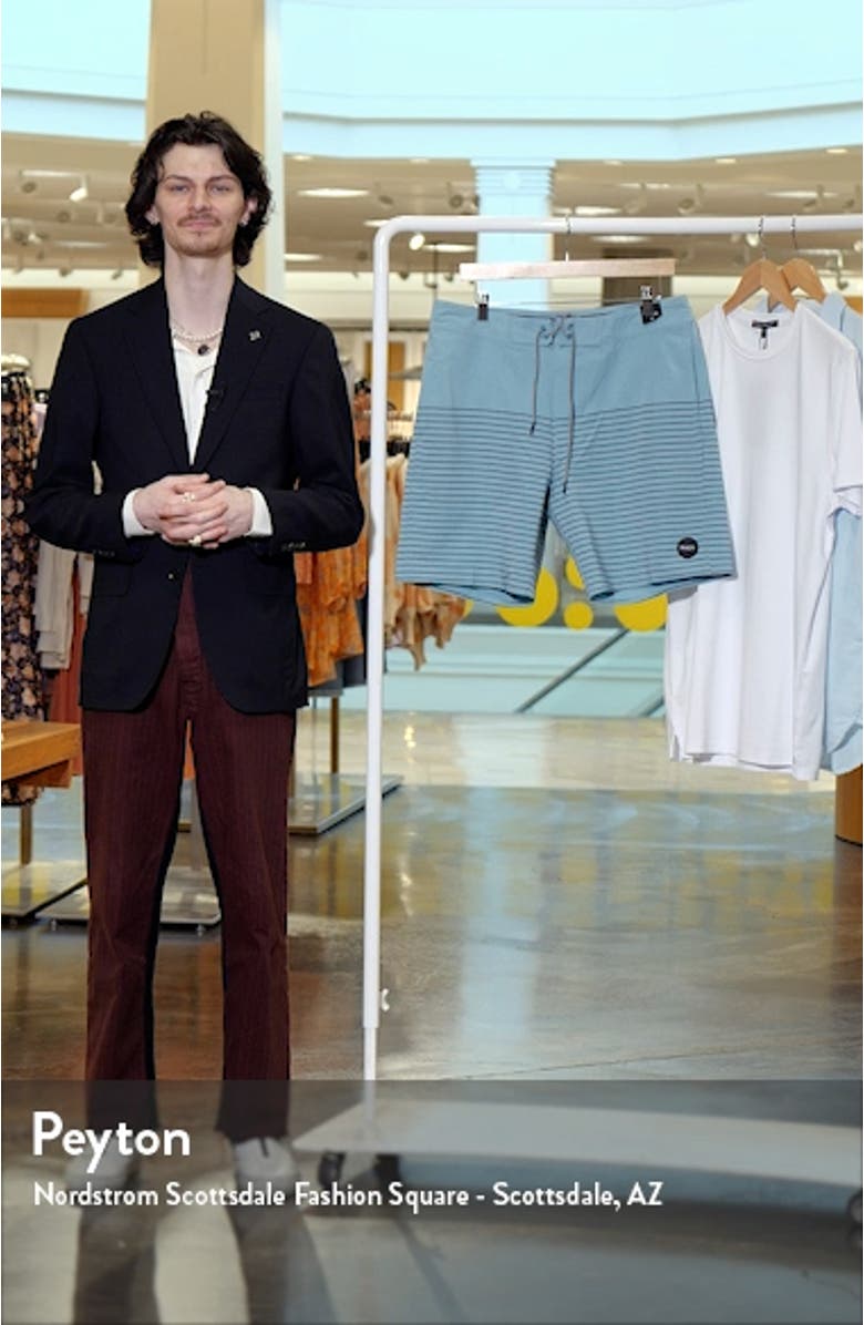 Current Stripe Water Repellent Board Shorts, sales video thumbnail