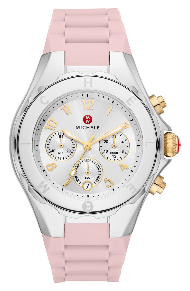 MICHELE Jellybean Silicone Strap Watch, 38mm, Main, color, 