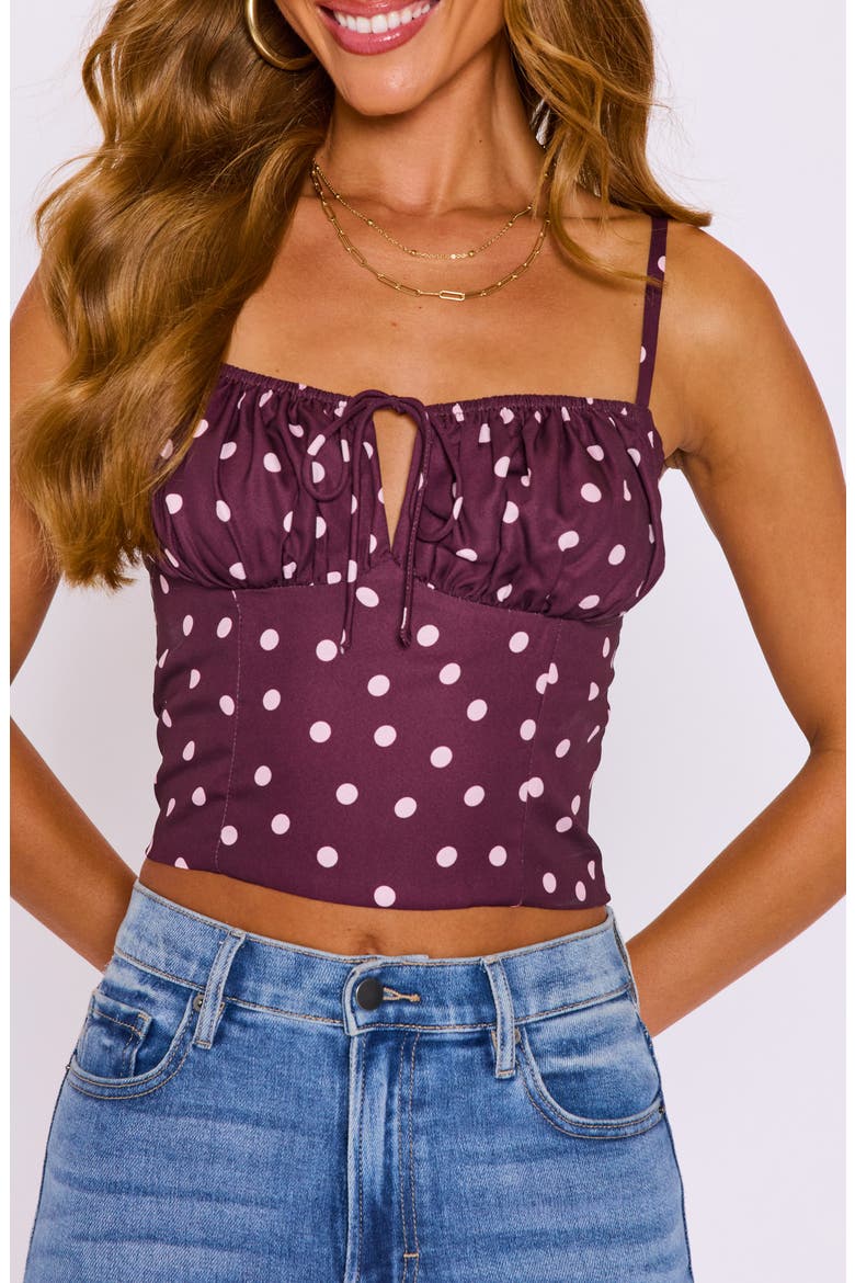 Brynn Dot Crop Tank, Alternate, color, CHOCOLATE/ PINK