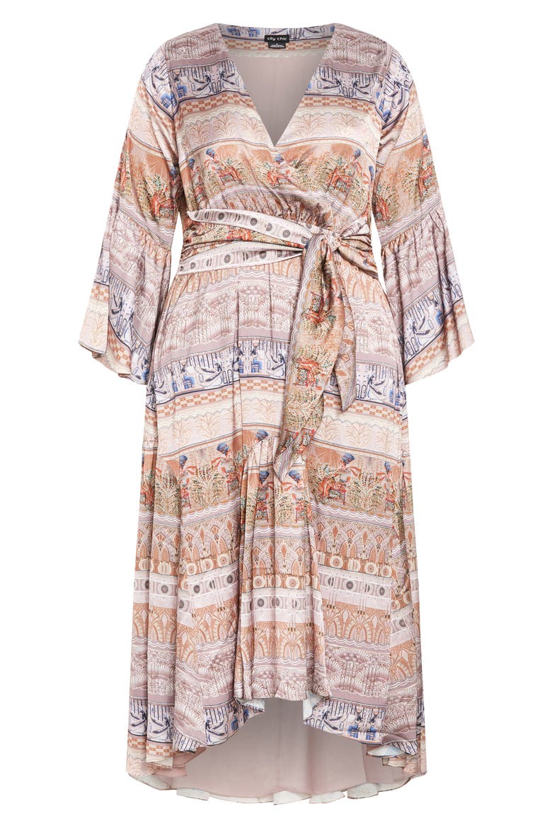 Marilyn Long Sleeve Faux Wrap Maxi Dress, Alternate, color, PRINT